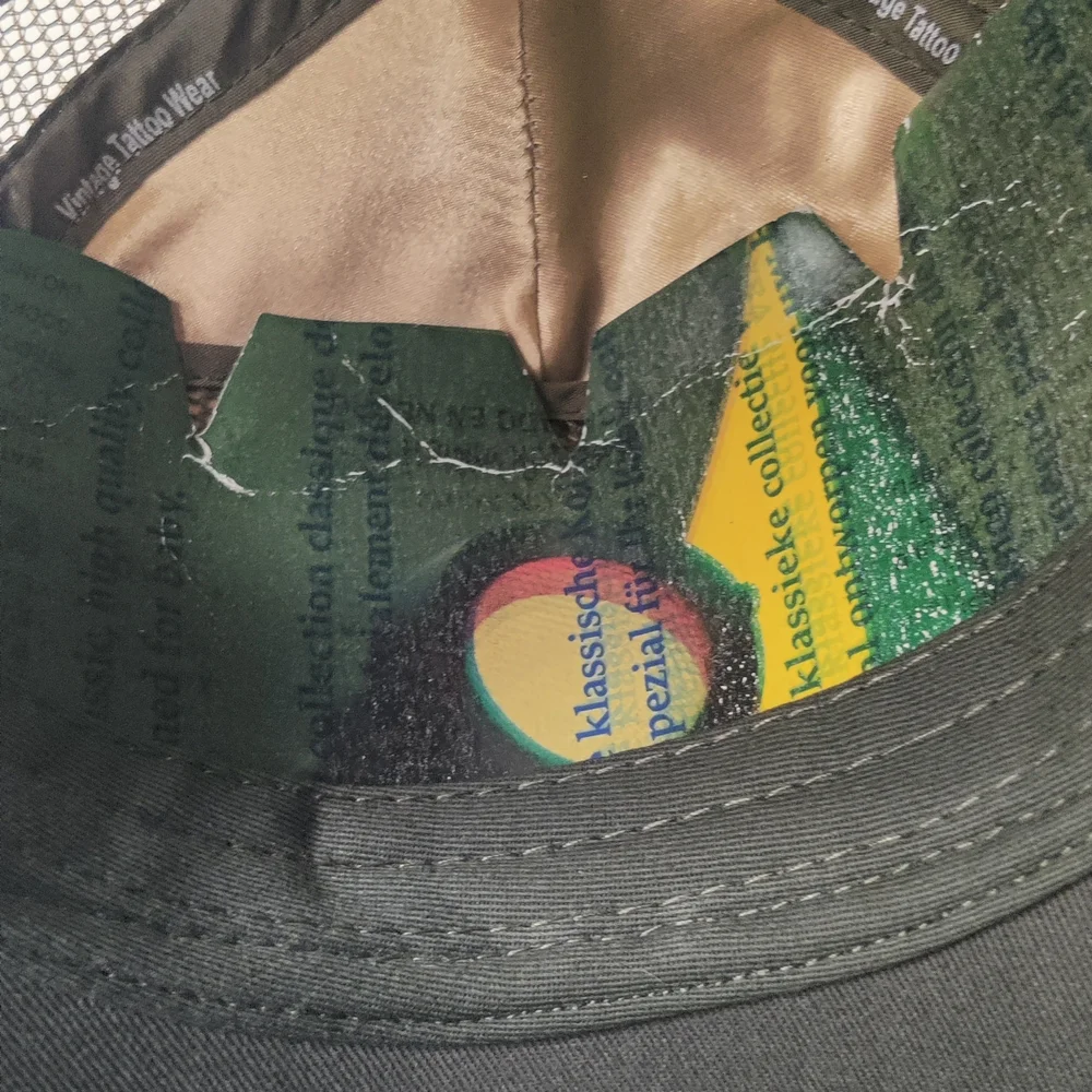 Ed Hardy Green Hat with Vibrant Embroidery Nwt